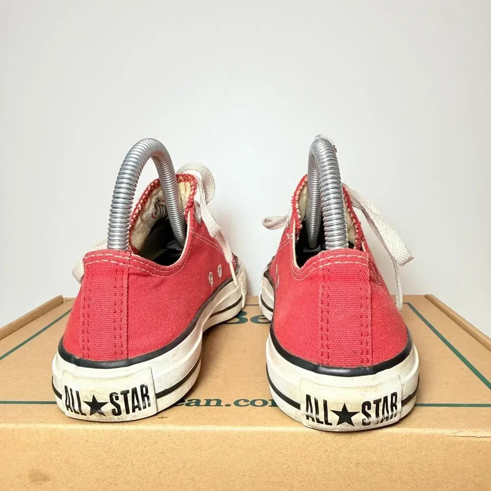 Converse Low Top Womens Size 5 Red White Canvas Casual Sneakers Chuck Taylor